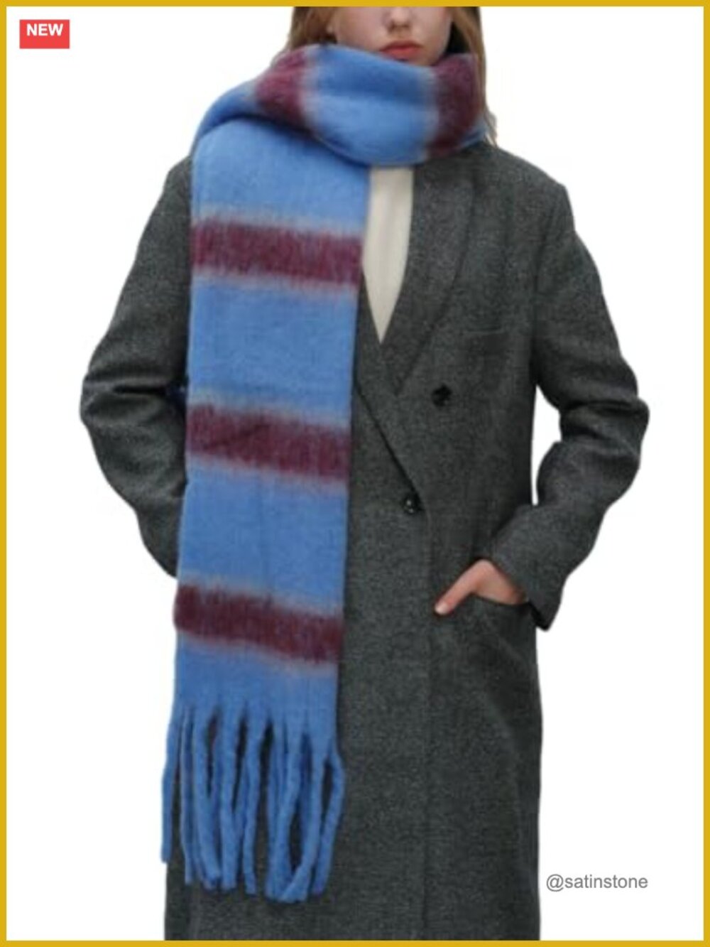 Large Stripe Pashmina Shawl Wrap Evening Dress Bridal Wedding Long Scarf